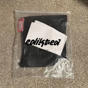 Edikted Luna Black Flare Leather Look Pants